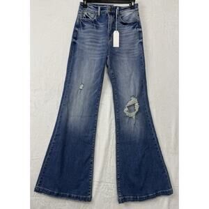 Petra 153 Women’s Candace Super High Rise Distressed Flare Jeans NWT Size 5/26